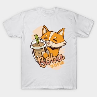 Corgi with milk shake T-Shirt